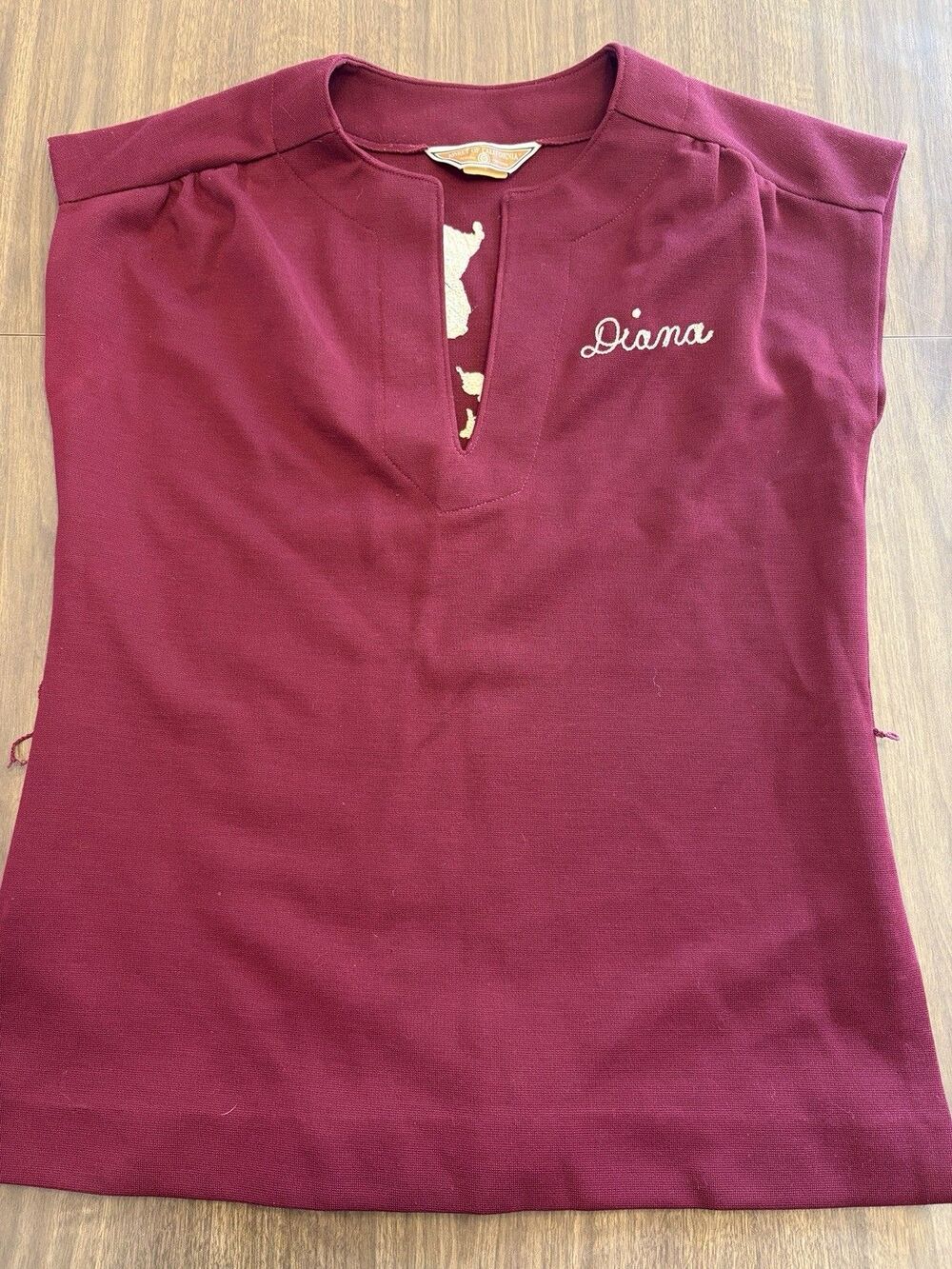 Vtg 70s Koret Of Cali Sleeveless Sport Team Shirt Embroidered Sz M USA